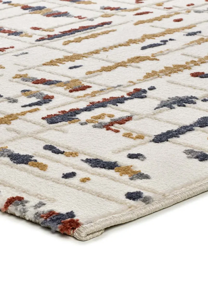 Alfombra geométrica con relieve Amara 12992 Multicolor