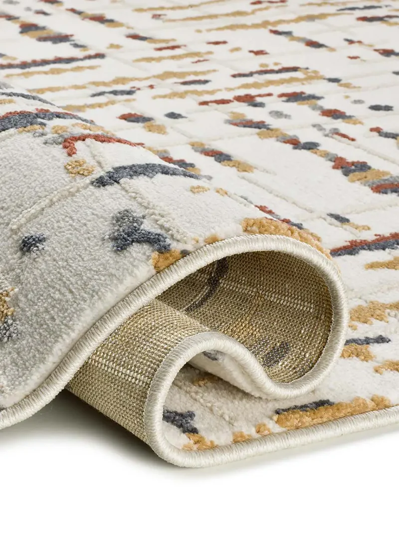 Alfombra geométrica con relieve Amara 12992 Multicolor
