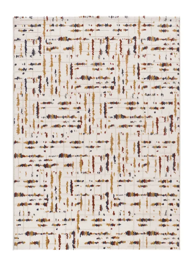 Alfombra geométrica con relieve Amara 12992 Multicolor