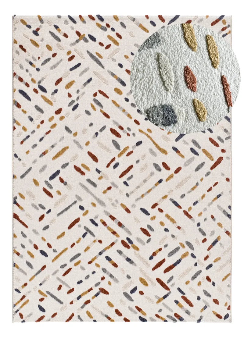 Alfombra geométrica con relieve Amara 12991 Multicolor