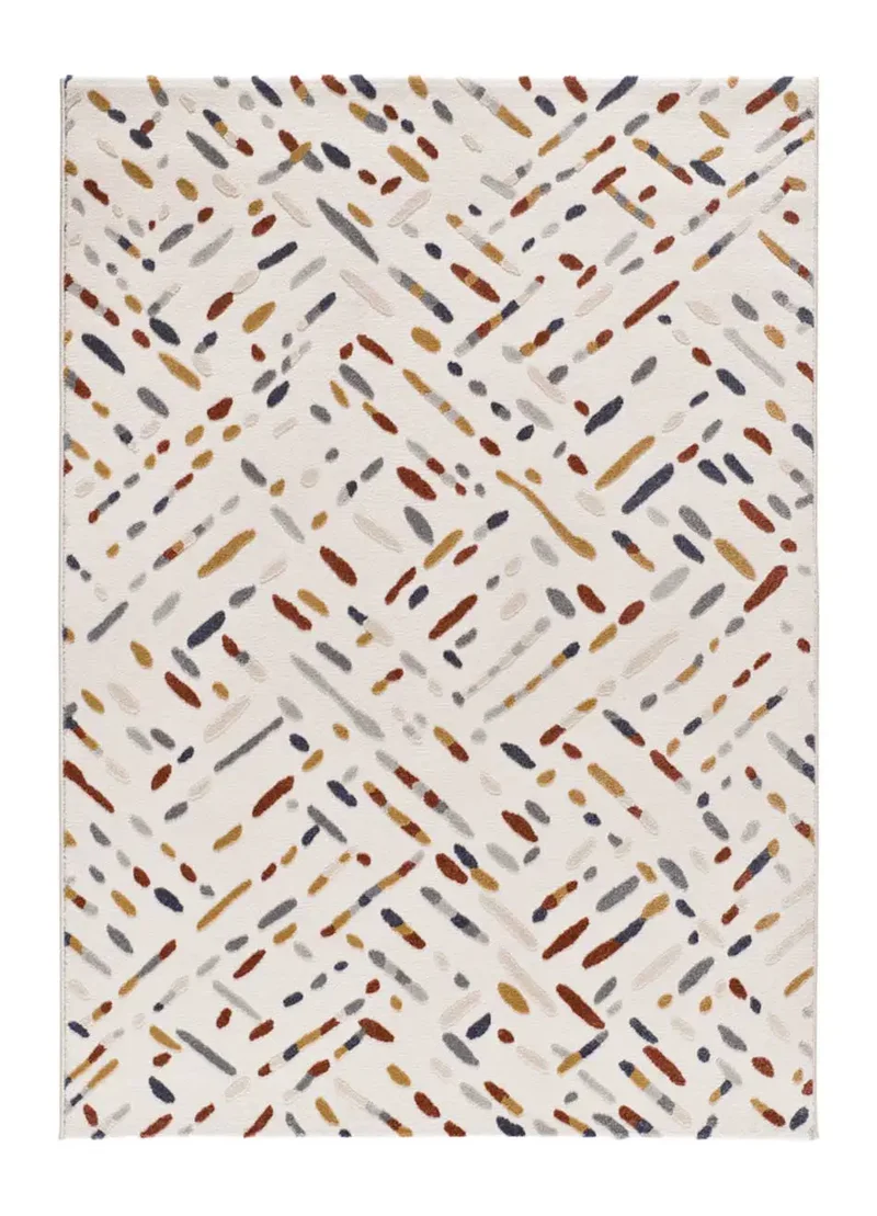 Alfombra geométrica con relieve Amara 12991 Multicolor