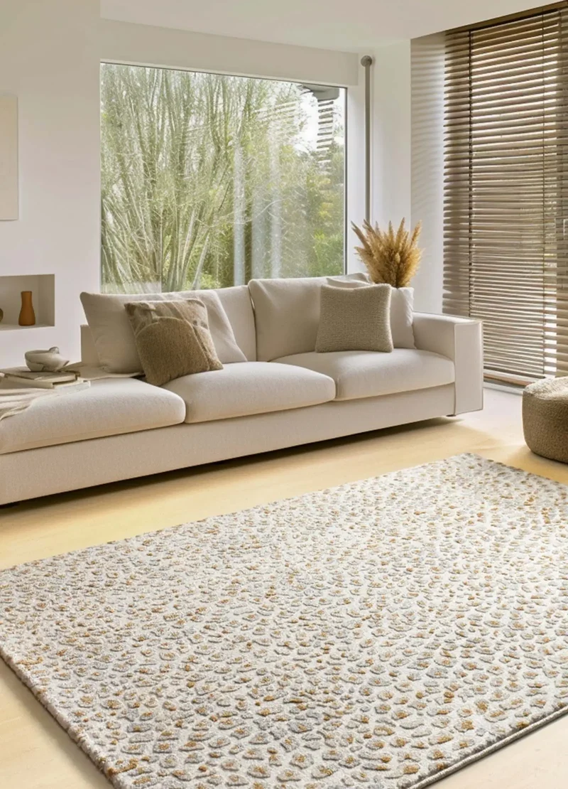 Alfombra diseño leopardo con relieve Amara 13001 Plata
