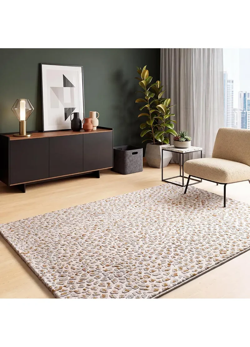 Alfombra diseño leopardo con relieve Amara 13001 Plata
