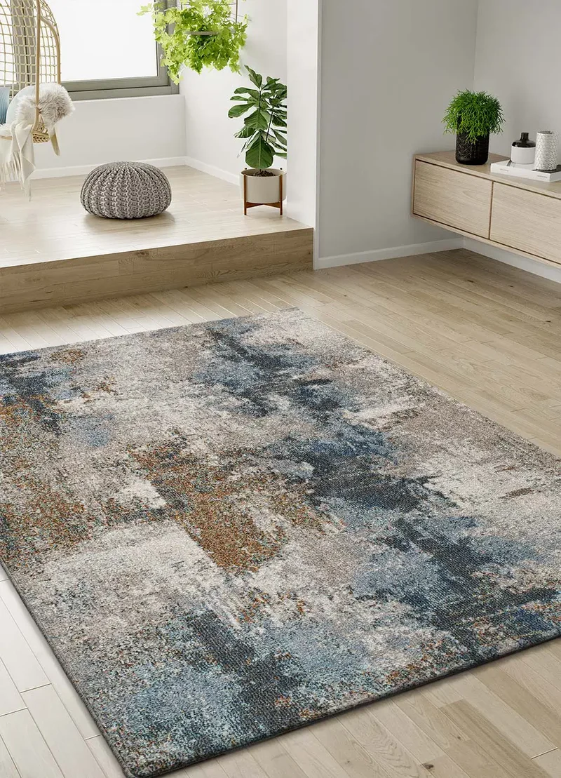 Alfombra de exterior abstracta azul Salsa 54562 de 160x230 cm