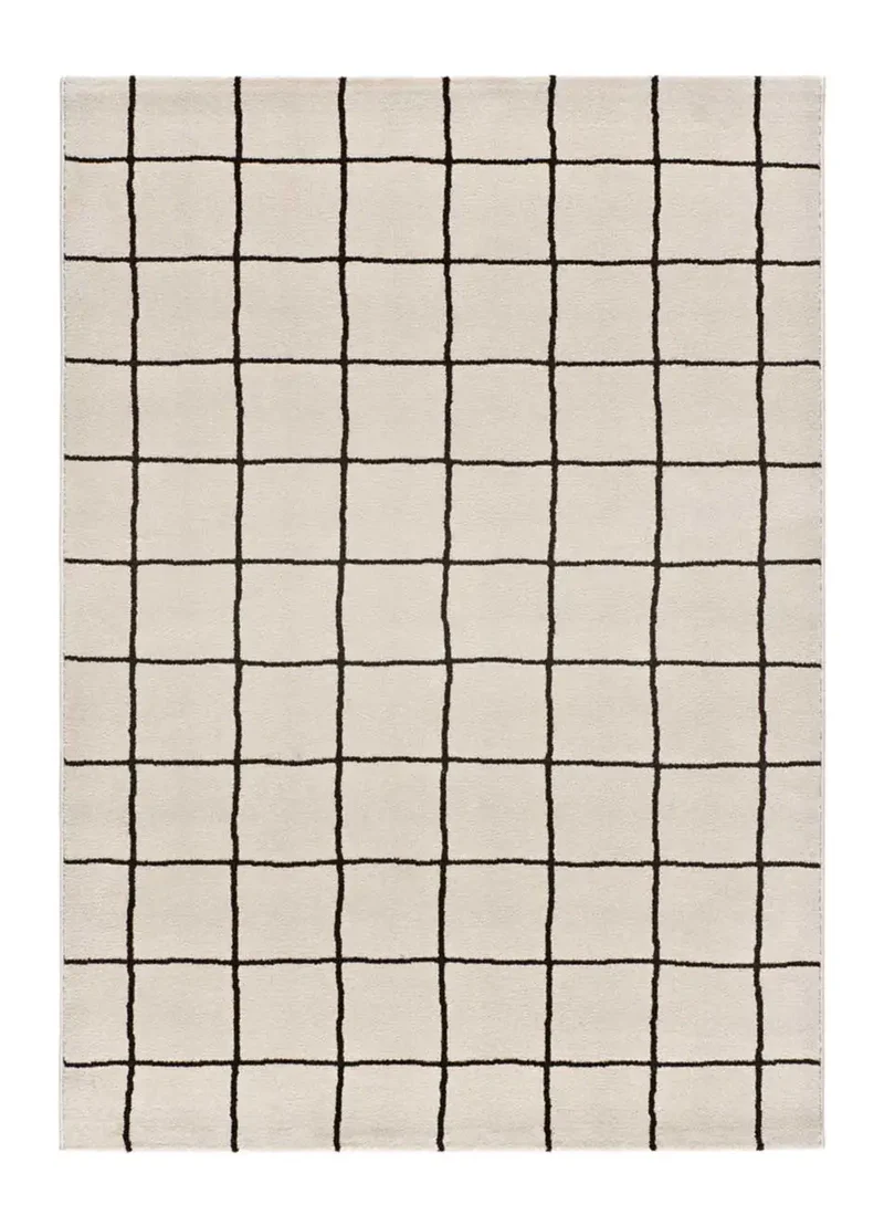 Alfombra geométrica blanco y negro Touza 12880