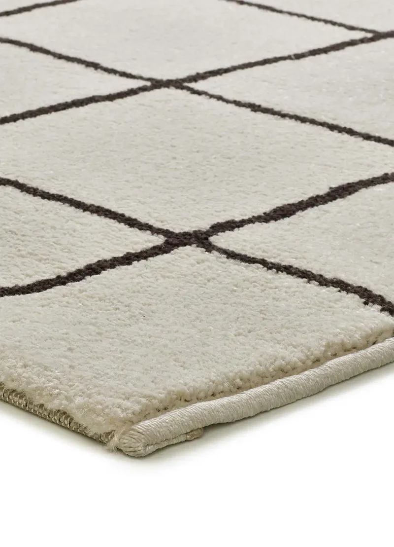 Alfombra geométrica blanco y negro Touza 12880