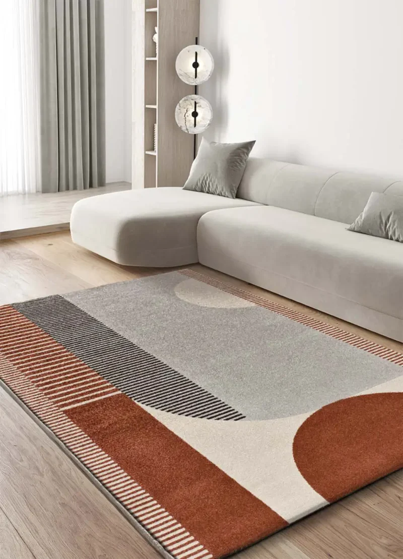 Alfombra geométrica caldera y beige Gaia 12899