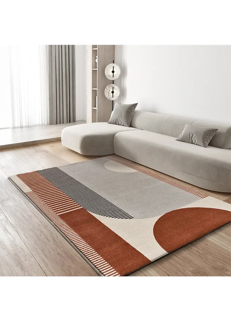 Alfombra geométrica caldera y beige Gaia 12899
