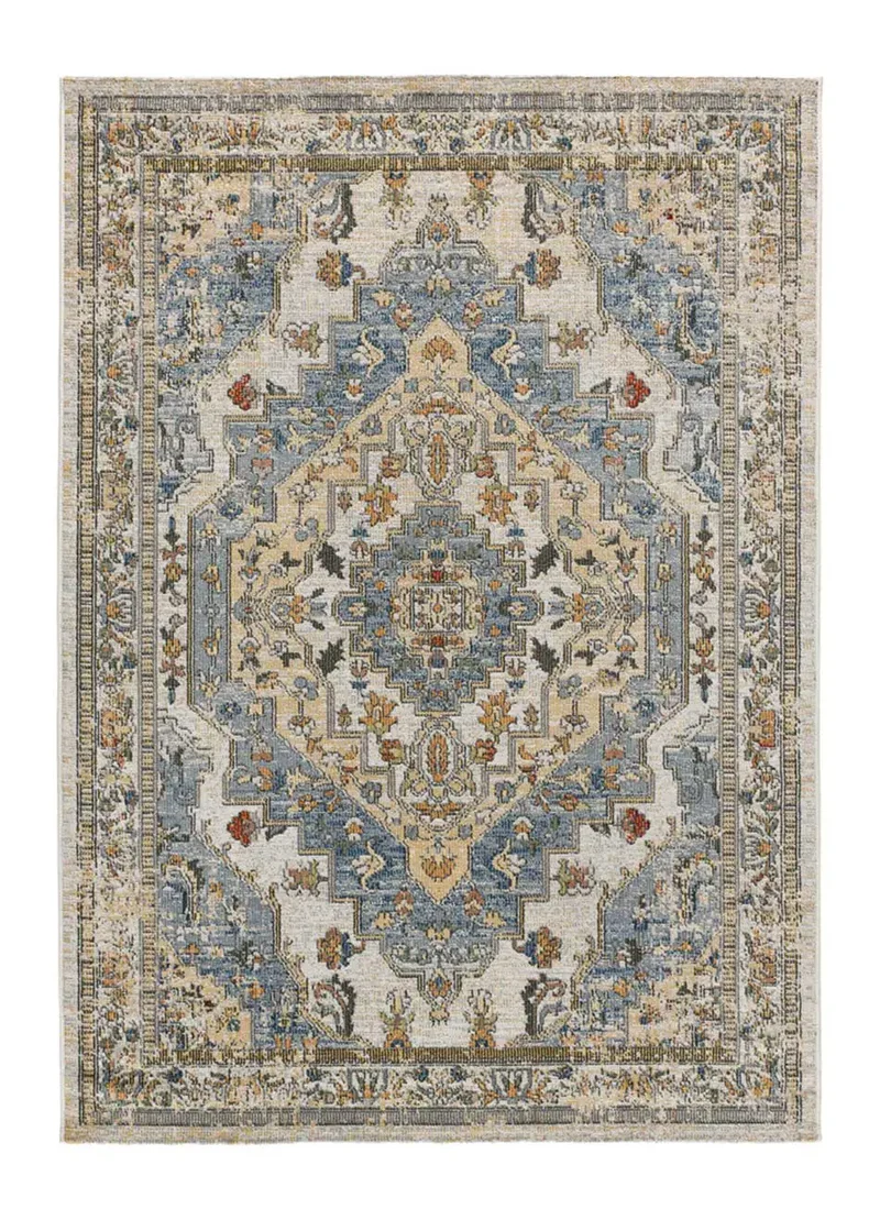Alfombra vintage de exterior Luna 54552 Azul