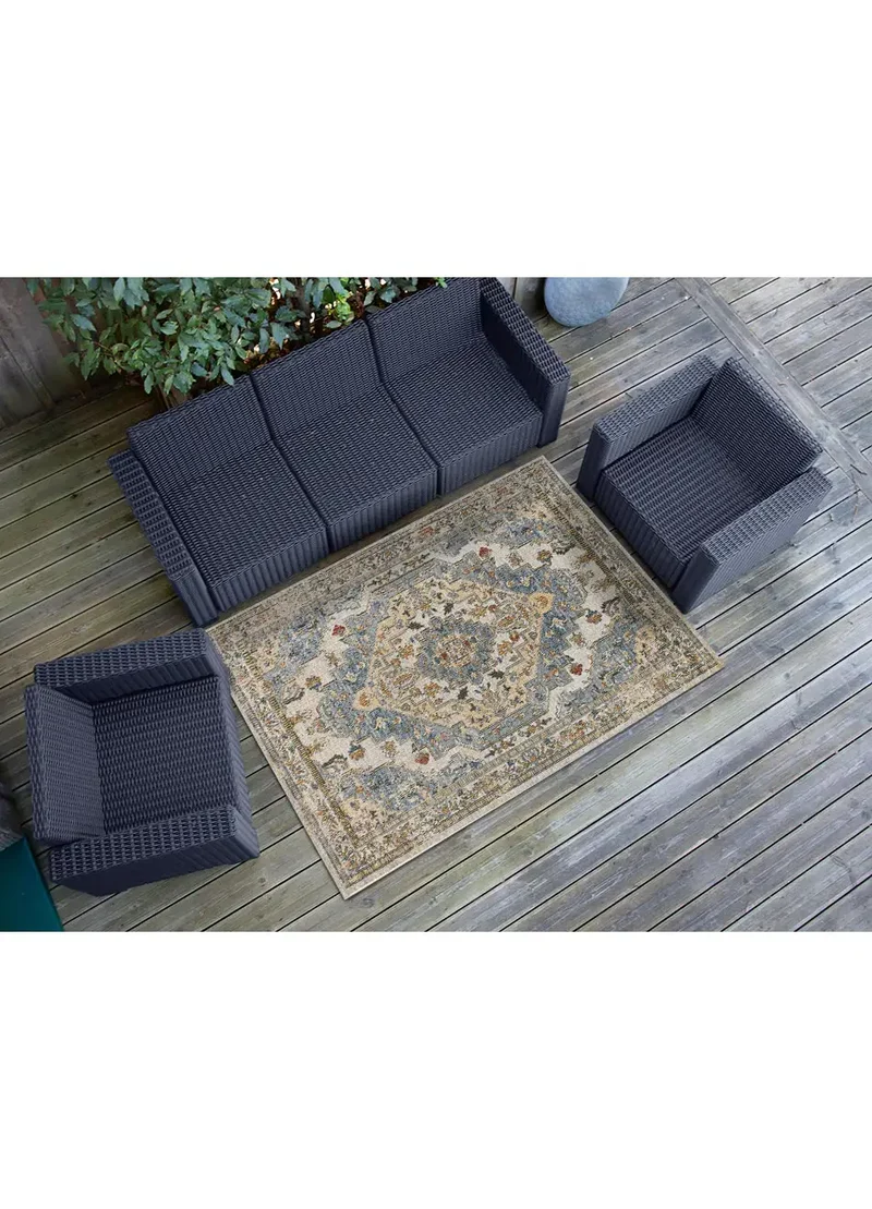 Alfombra vintage de exterior Luna 54552 Azul