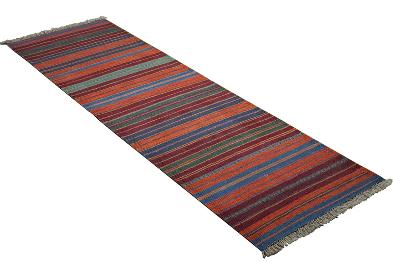 Kelim Gashgai · Handgewebt – Bunt, 198x60 cm