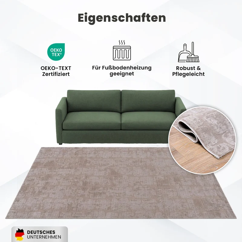 Teppich Modern Wohnzimmer Schlafzimmer Rechteck 3D Effekt Hoch&Tief Pflegeleicht