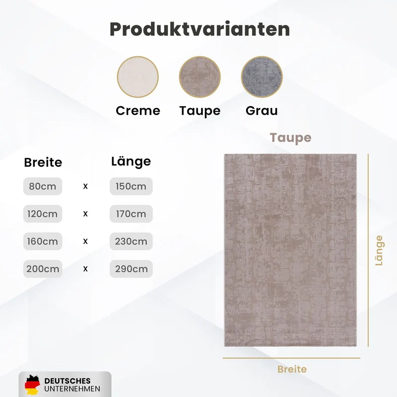 Teppich Modern Wohnzimmer Schlafzimmer Rechteck 3D Effekt Hoch&Tief Pflegeleicht