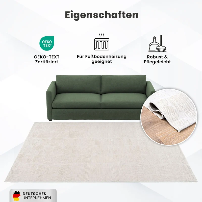 Teppich Modern Wohnzimmer Schlafzimmer Rechteck 3D Effekt Hoch&Tief Pflegeleicht