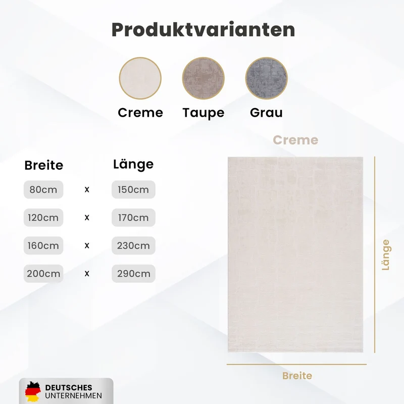 Teppich Modern Wohnzimmer Schlafzimmer Rechteck 3D Effekt Hoch&Tief Pflegeleicht