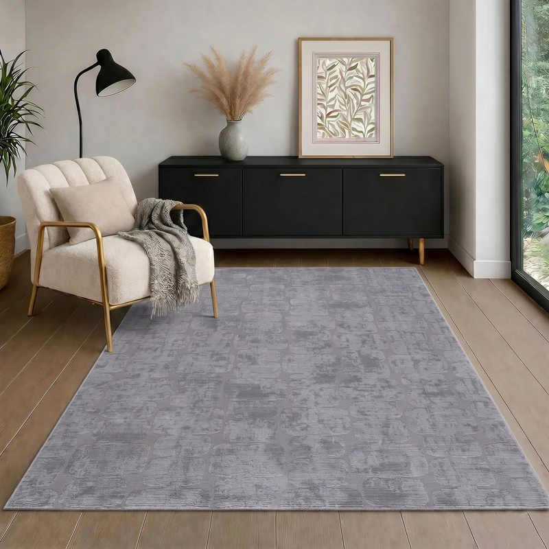 Teppich Modern Wohnzimmer Schlafzimmer Rechteck 3D Effekt Hoch&Tief Pflegeleicht