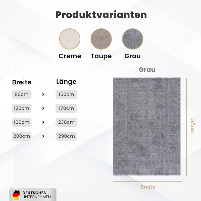 Teppich Modern Wohnzimmer Schlafzimmer Rechteck 3D Effekt Hoch&Tief Pflegeleicht