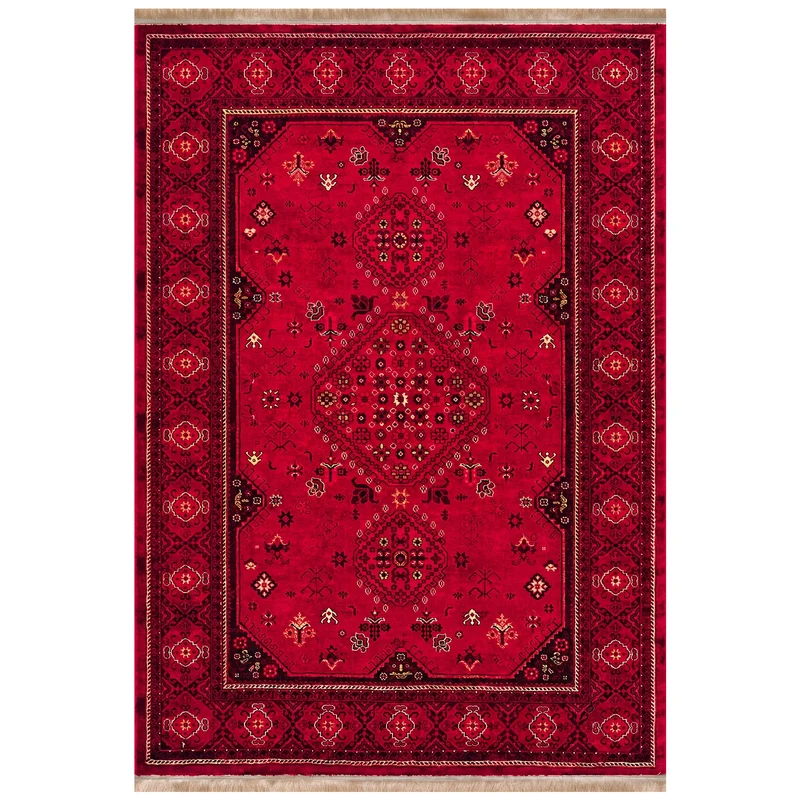 Teppich ROYAL Dunkelrot im Vintage-Orient Stil“– Hochwertig & Pflegeleicht