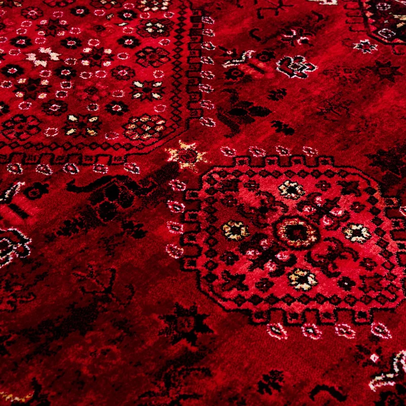 Teppich ROYAL Dunkelrot im Vintage-Orient Stil“– Hochwertig & Pflegeleicht