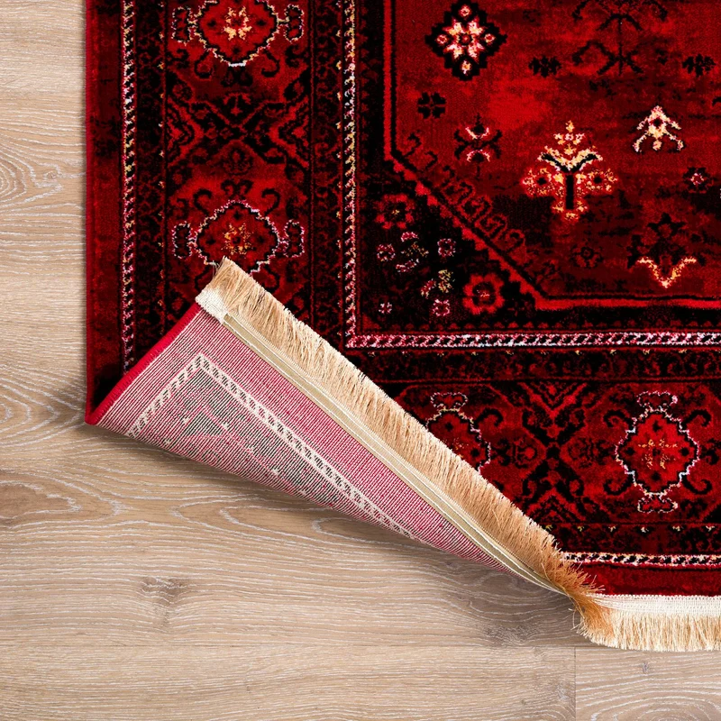 Teppich ROYAL Dunkelrot im Vintage-Orient Stil“– Hochwertig & Pflegeleicht