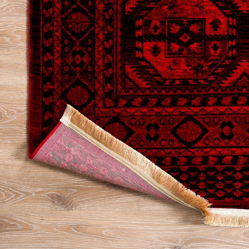 Teppich ROYAL Dunkelrot im Vintage-Orient Stil“– Hochwertig & Pflegeleicht