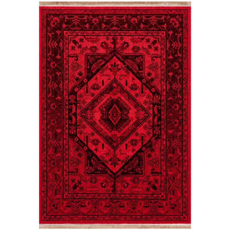 Teppich ROYAL Dunkelrot im Vintage-Orient Stil“– Hochwertig & Pflegeleicht