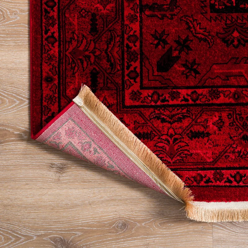 Teppich ROYAL Dunkelrot im Vintage-Orient Stil“– Hochwertig & Pflegeleicht