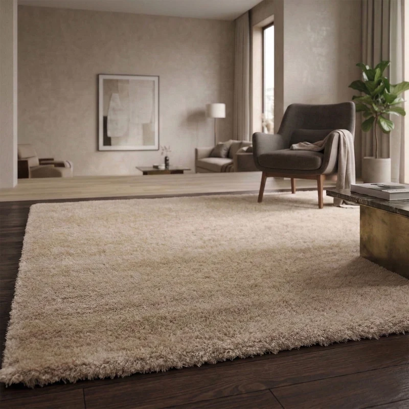 Teppich Mikrofaser Ultra Weich – Flauschiger Teppich für Wohnzimmer & Schlafzimmer Pflegeleicht