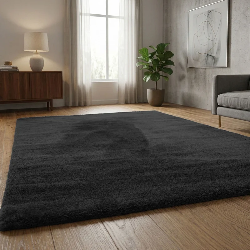 Teppich Mikrofaser Ultra Weich – Flauschiger Teppich für Wohnzimmer & Schlafzimmer Pflegeleicht