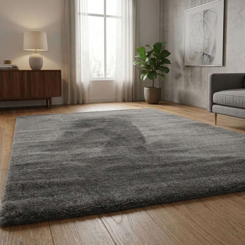 Teppich Mikrofaser Ultra Weich – Flauschiger Teppich für Wohnzimmer & Schlafzimmer Pflegeleicht