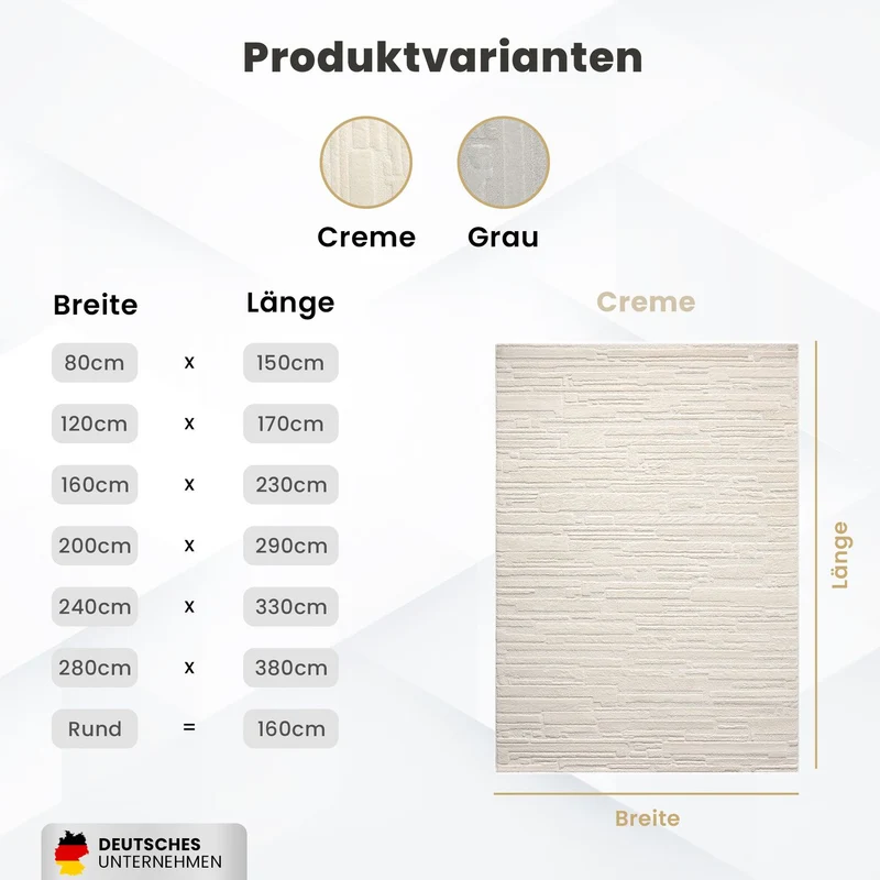 Teppich Wohnzimmer Schlafzimmer kurzflor Steinoptik Qualitativ Elegant 3D effekt