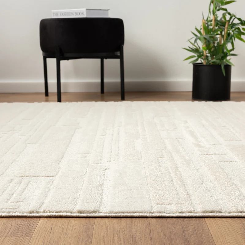 Teppich Wohnzimmer Schlafzimmer kurzflor Steinoptik Qualitativ Elegant 3D effekt