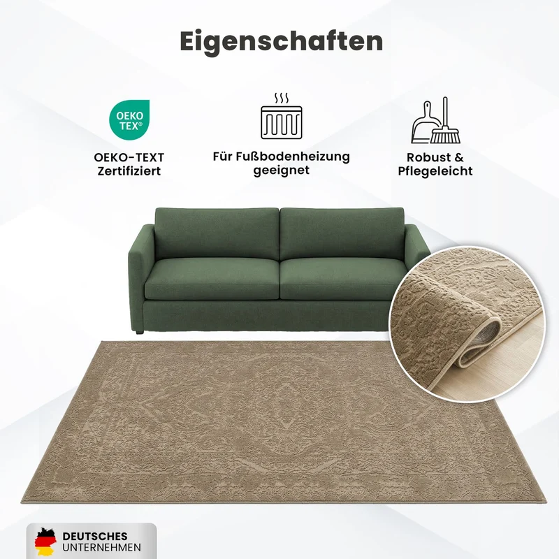 Teppich Wohnzimmer Teppich Schlafzimmer, Flur, Küche Kurzflor Orient Design Vintage Hoch-Tief-Effekt Modern 3D Weich