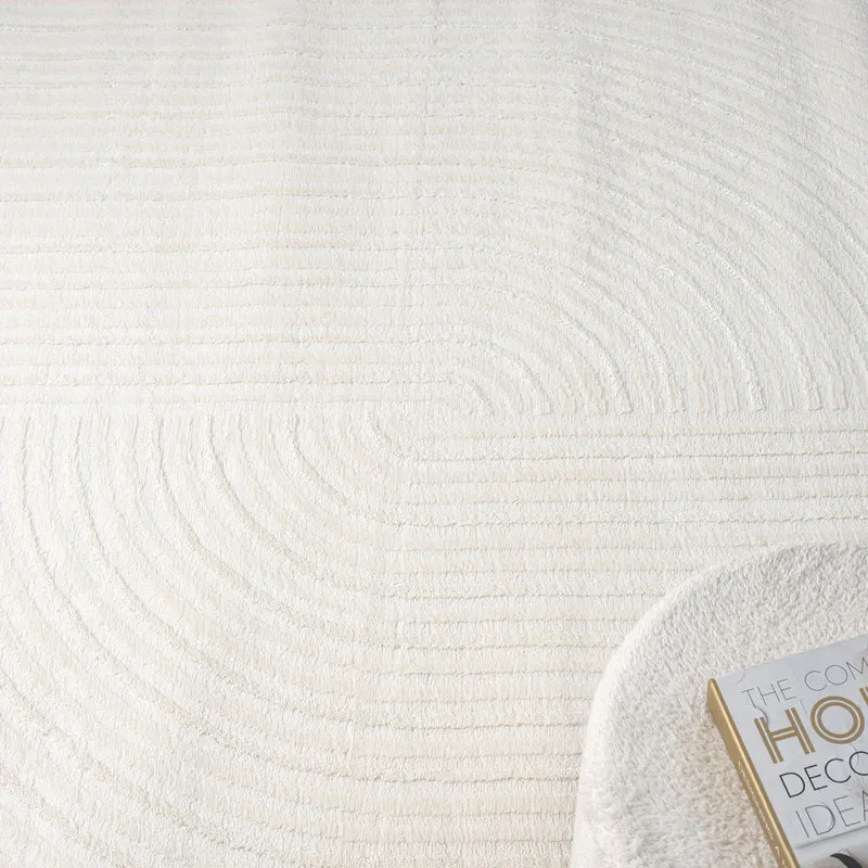 Kurzflor-Teppich Boho modern – Dünner Wohnzimmer- & Schlafzimmerteppich mit 3D Hoch-Tief-Effekt, pflegeleicht
