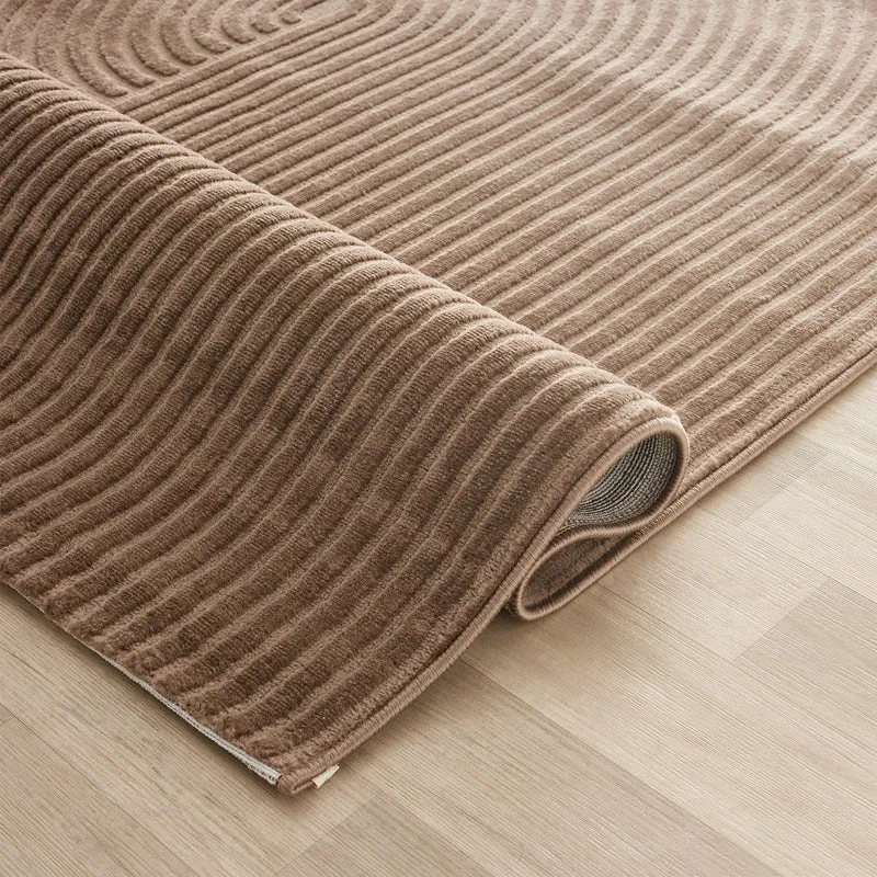 Kurzflor-Teppich Boho modern – Dünner Wohnzimmer- & Schlafzimmerteppich mit 3D Hoch-Tief-Effekt, pflegeleicht