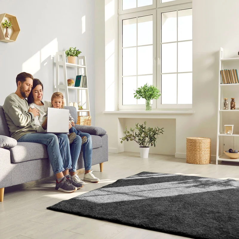 Teppich Wohnzimmer Kurzflor Einfarbig für Schlafzimmer kinderzimmer weicher pflegeleichter, versch.- Größen, Farben