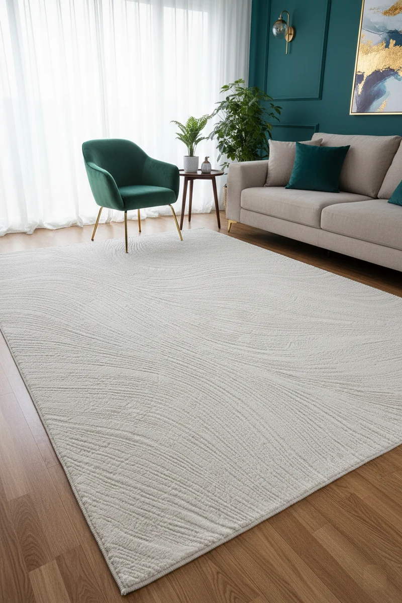 Kurzflor Teppich Boho 3D Hoch-Tief-Effekt – Teppich Wohnzimmer & Schlafzimmer