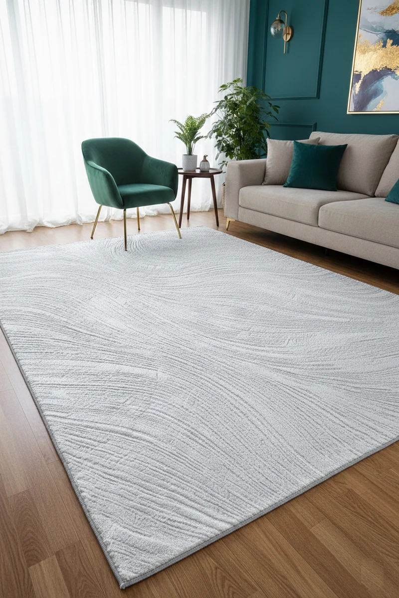 Kurzflor Teppich Boho 3D Hoch-Tief-Effekt – Teppich Wohnzimmer & Schlafzimmer