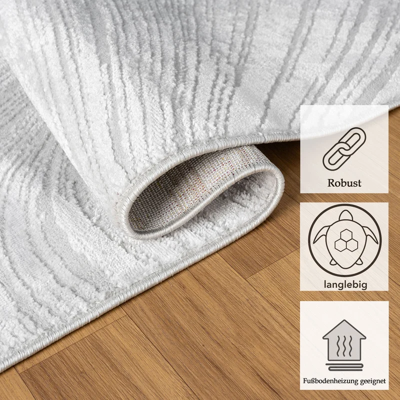 Kurzflor Teppich Boho 3D Hoch-Tief-Effekt – Teppich Wohnzimmer & Schlafzimmer