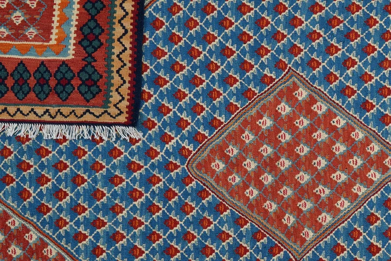 Kelim Senneh · Handgewebt – Blau, 208x154 cm