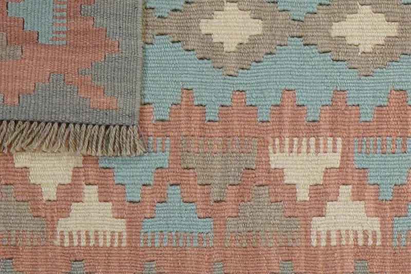 Kelim Gashgai · Handgewebt – Türkis, 194x54 cm