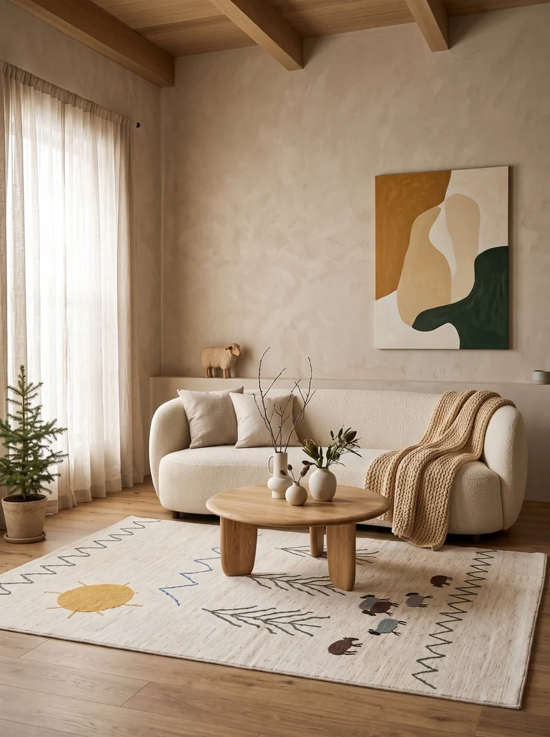 Berber · Handgeknüpft – Beige, 241x172 cm