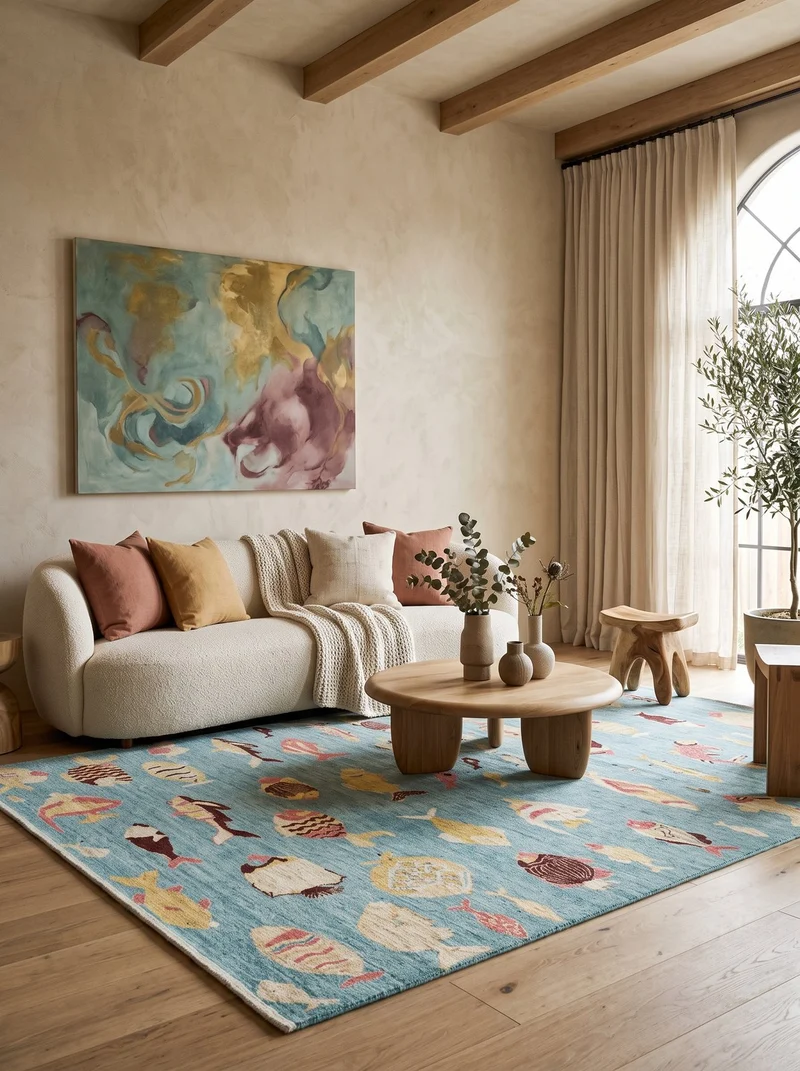 Mahi · Handgeknüpft – Blau, 238x176 cm