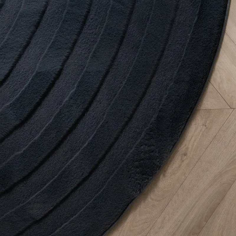 Teppich Organisch - Flowy Wavy Anthrazit