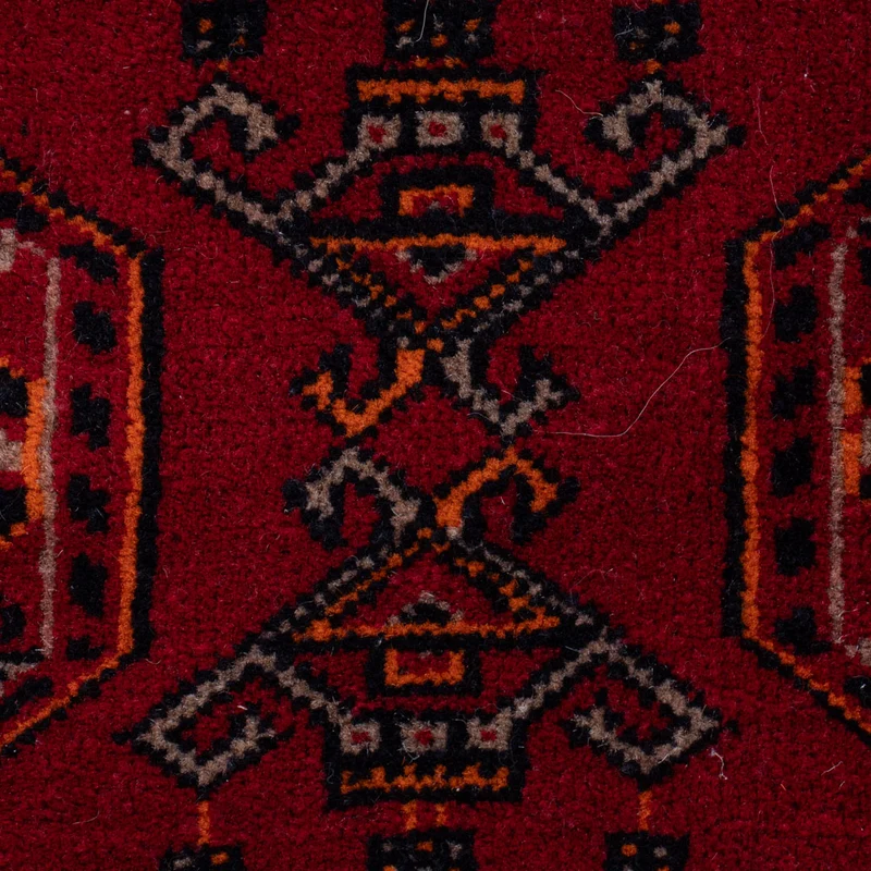 Afghan Teppich 105x146cm - Orientteppich - dunkelrot