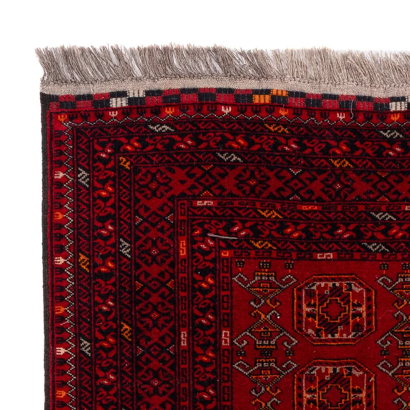 Afghan Teppich 105x146cm - Orientteppich - dunkelrot