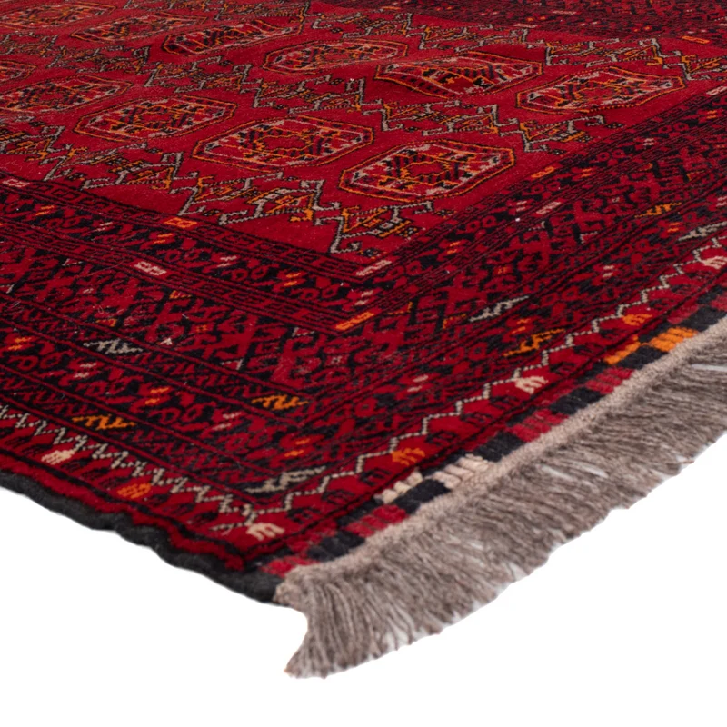 Afghan Teppich 105x146cm - Orientteppich - dunkelrot