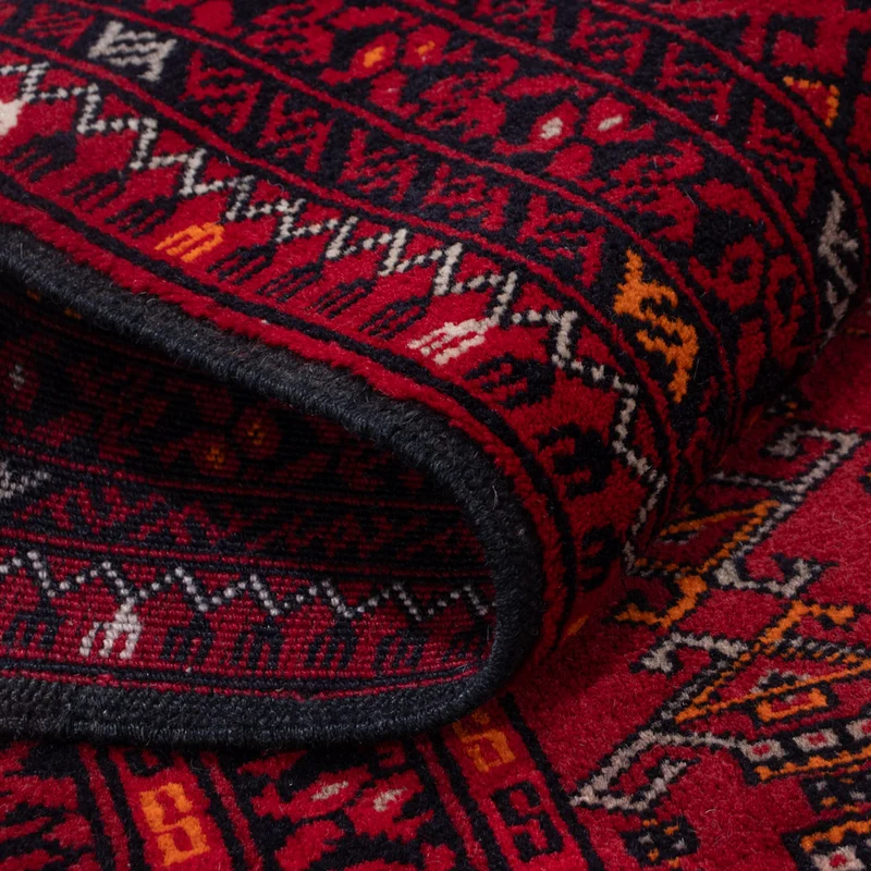 Afghan Teppich 105x146cm - Orientteppich - dunkelrot