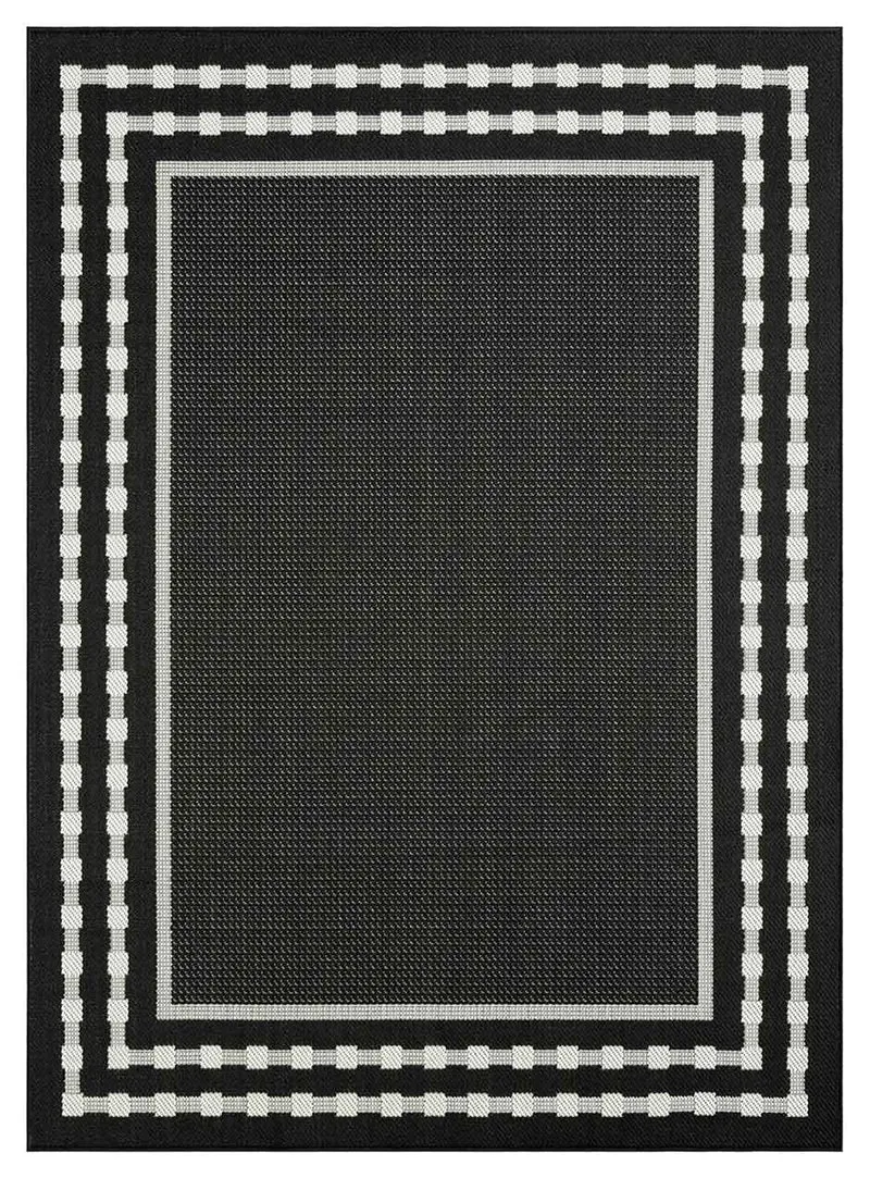 In- und Outdoor Teppich Terrassen & Balkon Küche Teppich Bordüre Schwarz