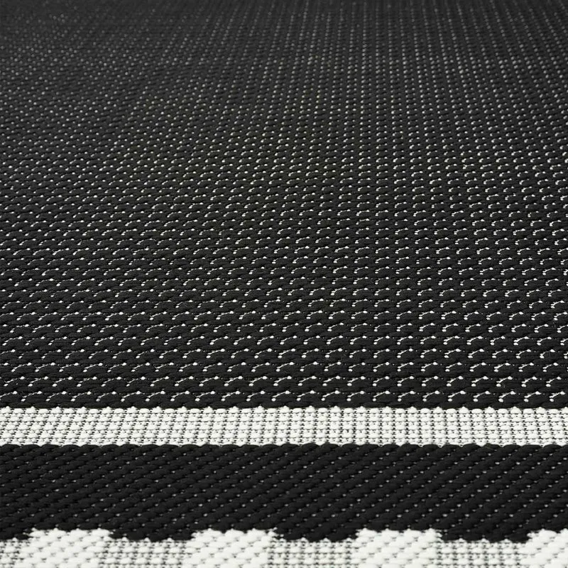 In- und Outdoor Teppich Terrassen & Balkon Küche Teppich Bordüre Schwarz